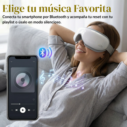 AUREA PRO - Masajeador de Ojos con Calor y Música (Bluetooth)